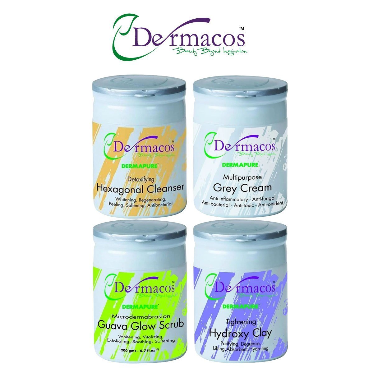 Dermacos Facial Jars Combination-3 (500ml Each) Pack Of 4