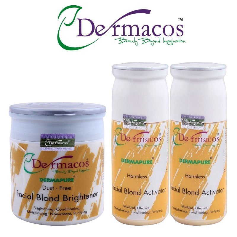 Dermacos Skin Polish Kit Salon Pack (2 Activators & 1 Brightener) (500ml) Each