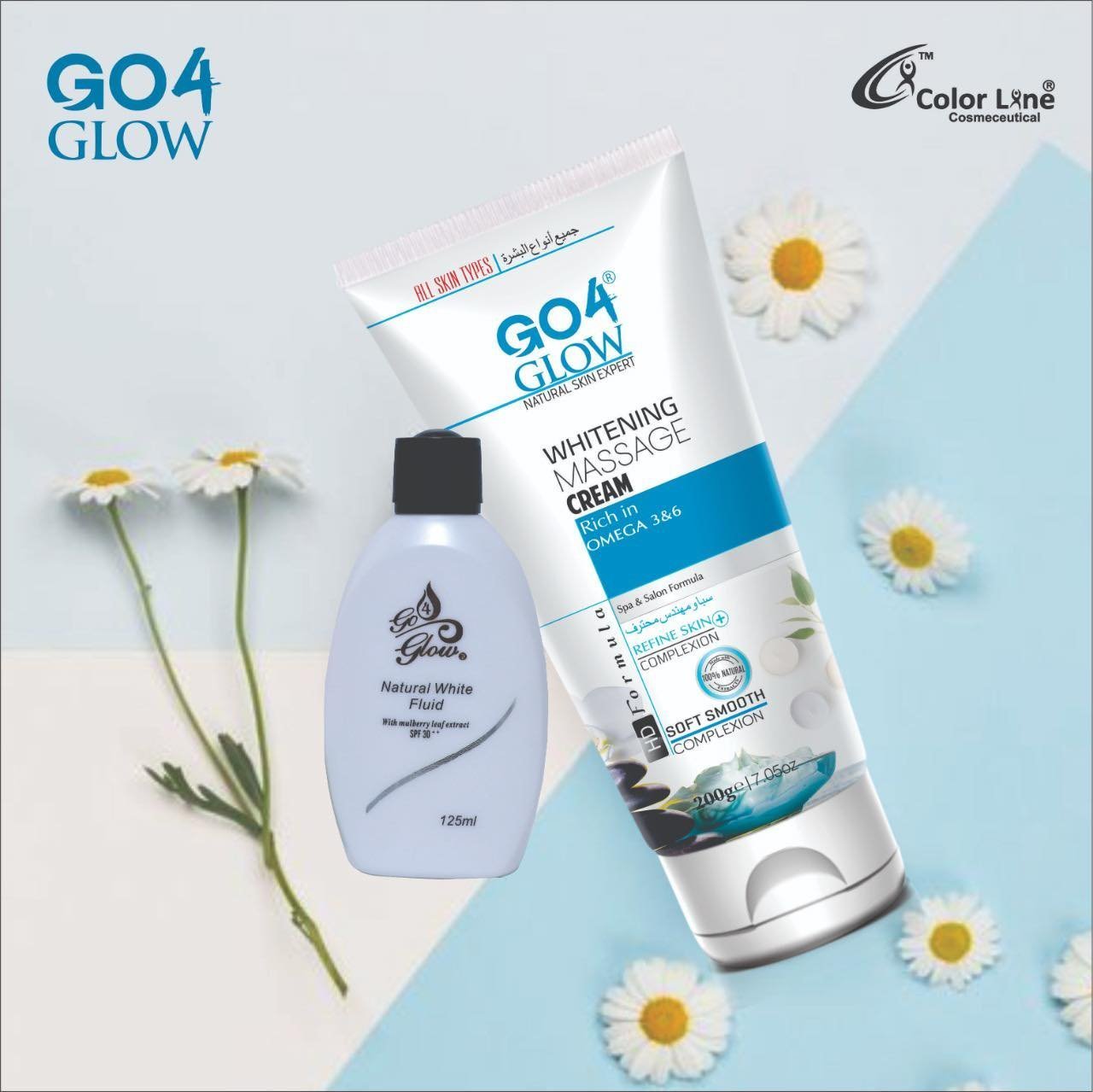 Go4Glow Massage Cream & Natural White Fluid (Pack of 2)