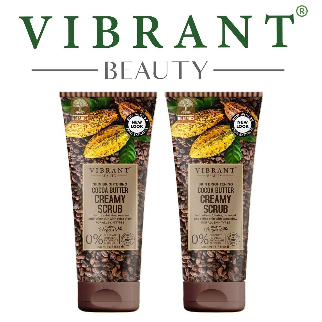 Vibrant Beauty Cocoa Butter Creamy Scrub (200ml) Combo Pack