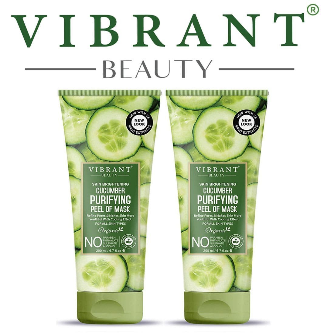 Vibrant Beauty Cucumber Purifying Peel-Off Mask (200ml) Combo Pack