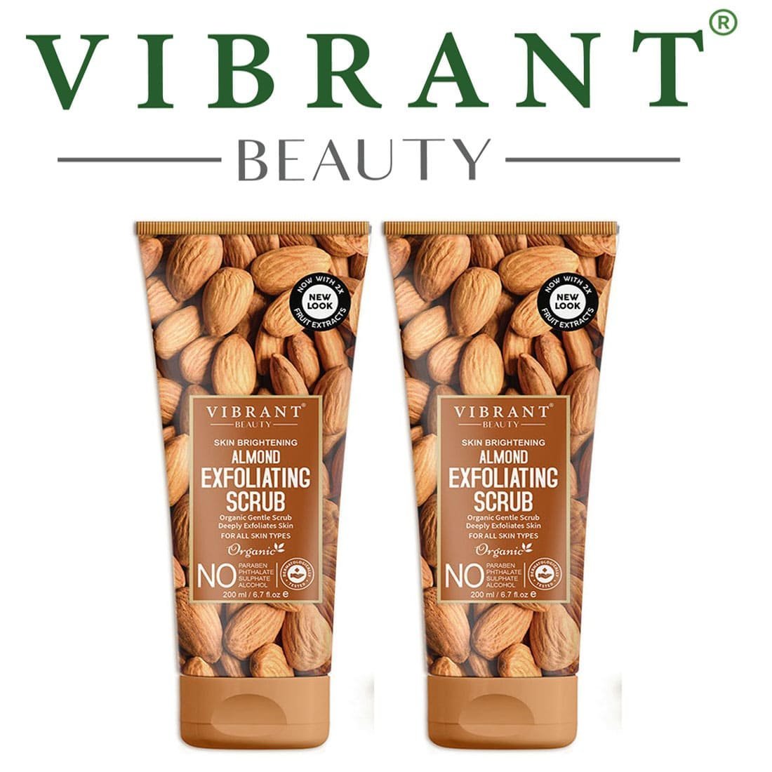 Vibrant Beauty Almond Exfoliating Scrub (200ml) Combo Pack