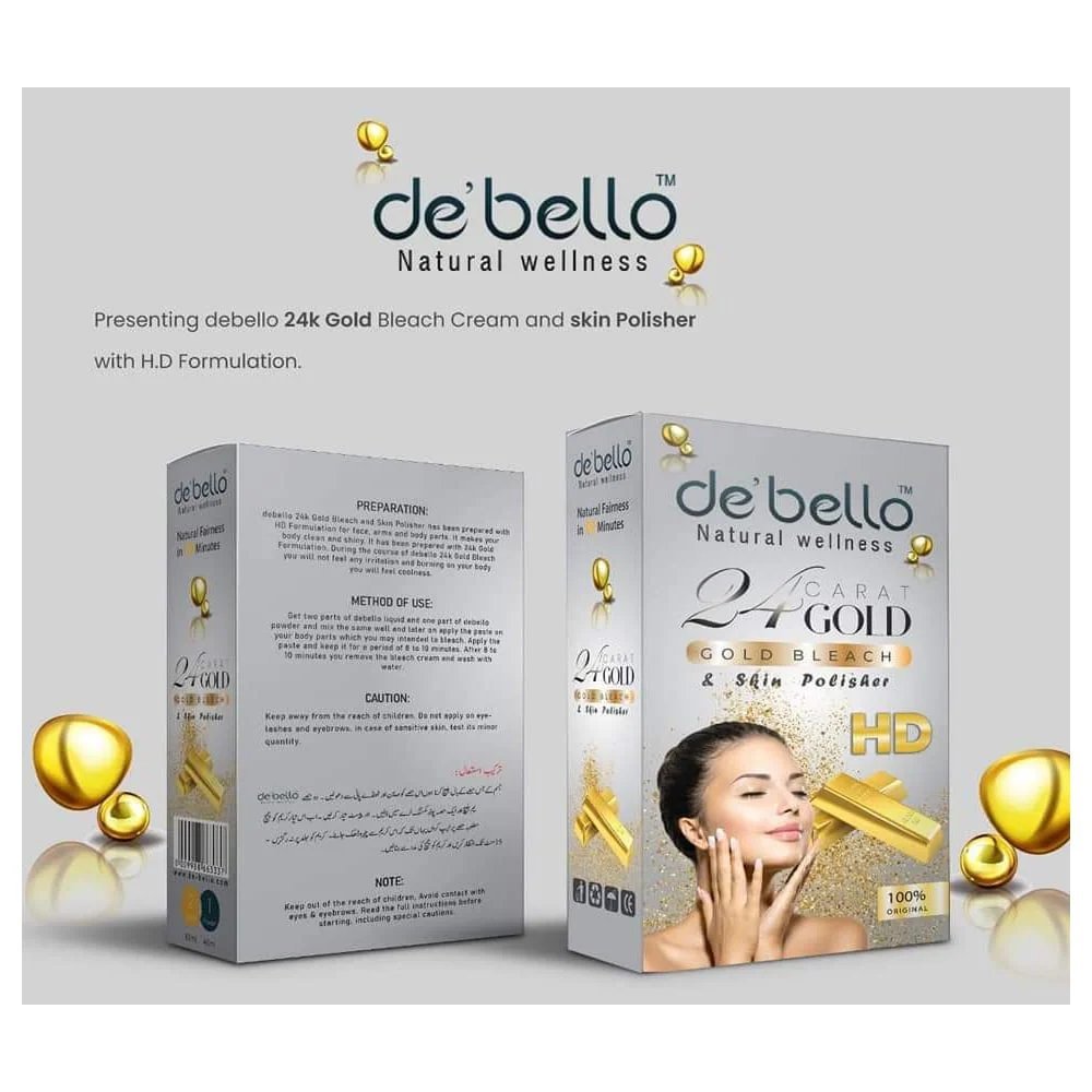 Debello 24K-Gold Bleach & Skin Polish (80ml + 40ml)