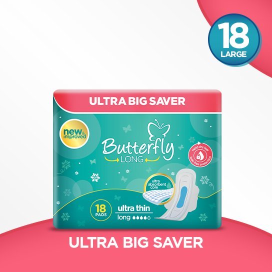 Butterfly Long Ultra Big Saver Sanitary Pads Long 18 Pcs