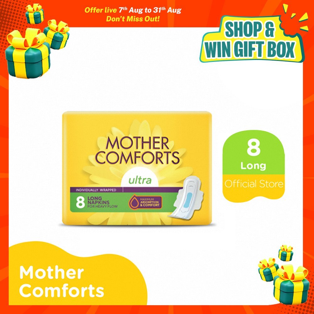 Mother Comforts Ultra-Sanitary Pads Long 8 Pcs