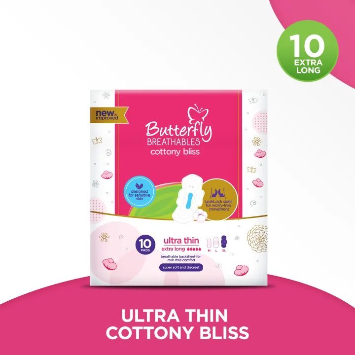 Butterfly Ultra Breathable Box Pack Extra Long 10 Pcs