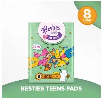 Besties by Butterfly Breathables Tweens Regular 8 Pcs FOC