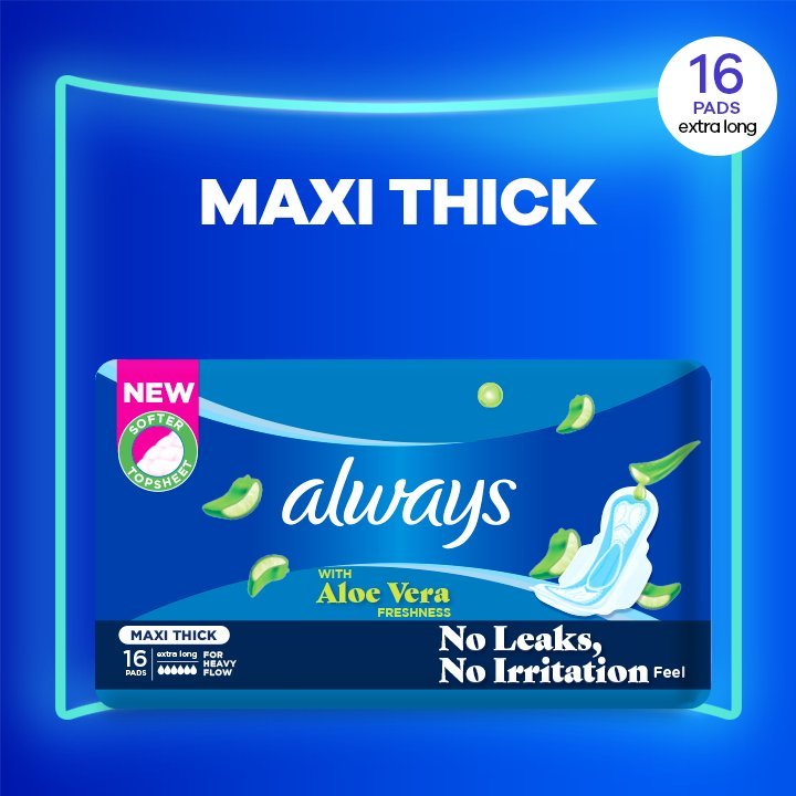 Always Thicks Sanitary Pads Extra Long Value Pack 16 Pads