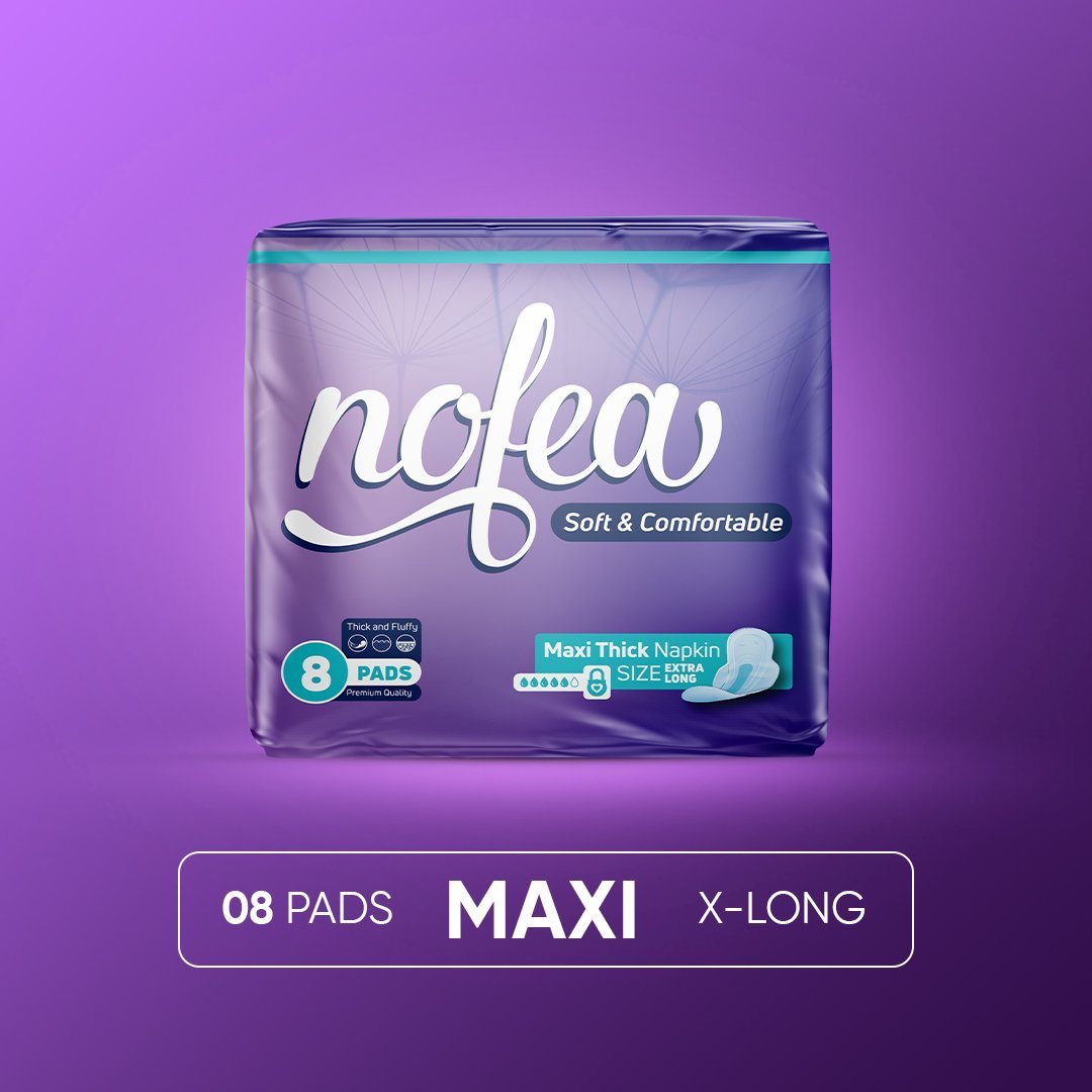 Nofea Napkins Sanitary Pads Maxi Thick Extra Long 8 Pads