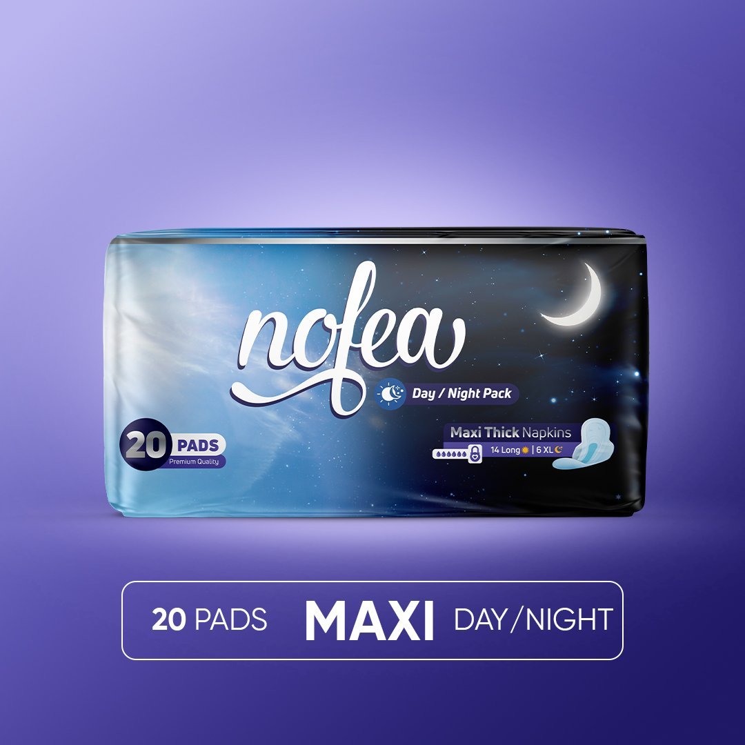 Nofea Napkins Sanitary Pads Day and Night Maxi Thick 20 Pads