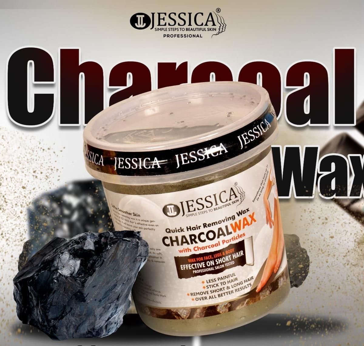 Jessica Charcoal Hair Removing Strip Wax Full Body (1000gm)
