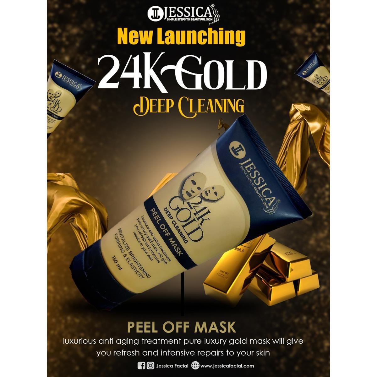 Jessica 24K Gold Deep Cleaning Peel Off Mask (150ml)