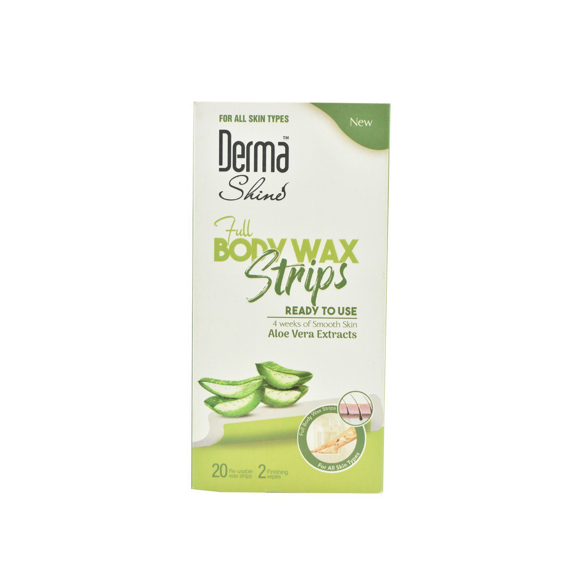 Derma Shine Full Body Wax Strips Aloe Vera Extracts