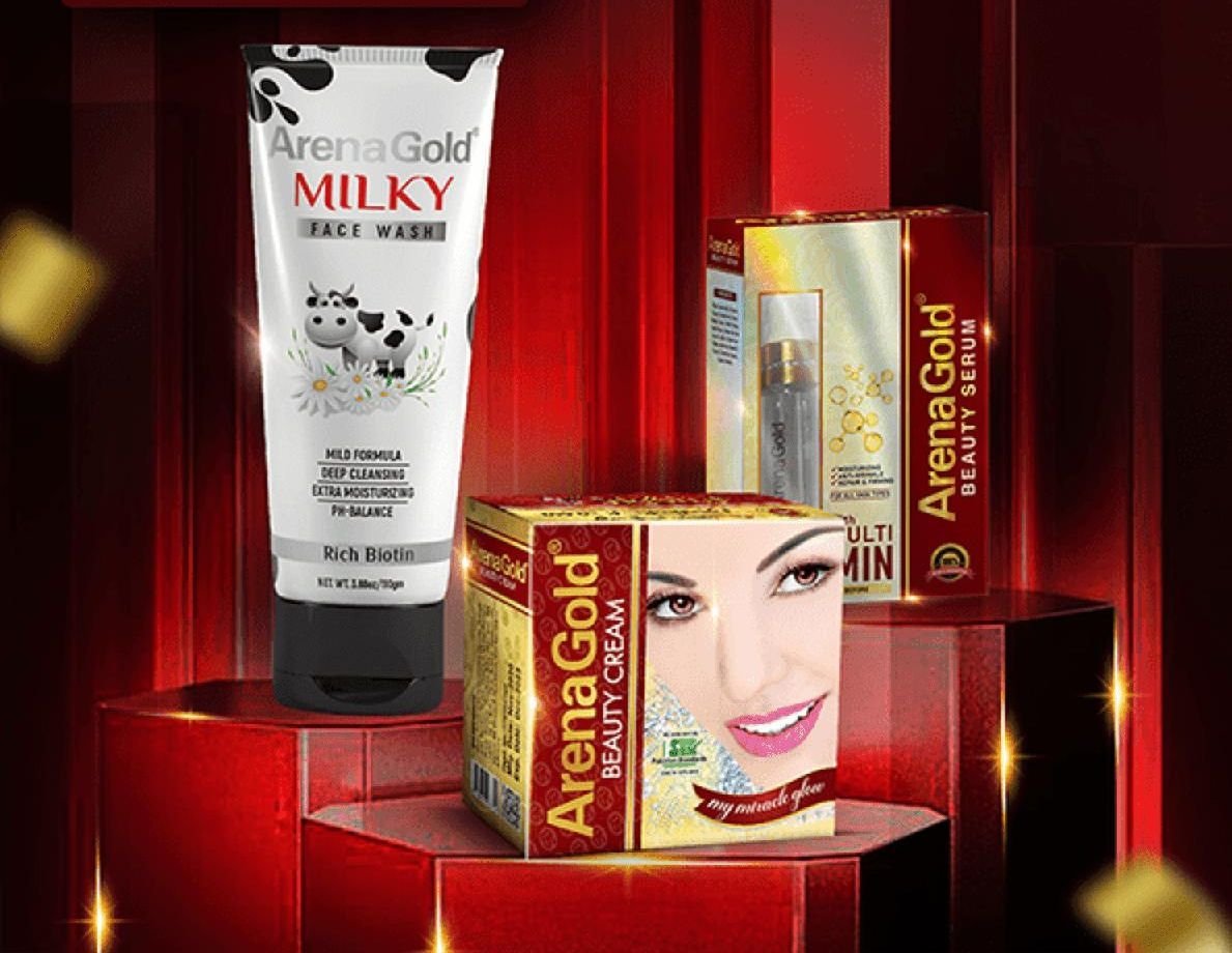 Arena Gold Beauty Bundle Offer 3 (Milky Face Wash + Beauty Cream + Beauty Serum)