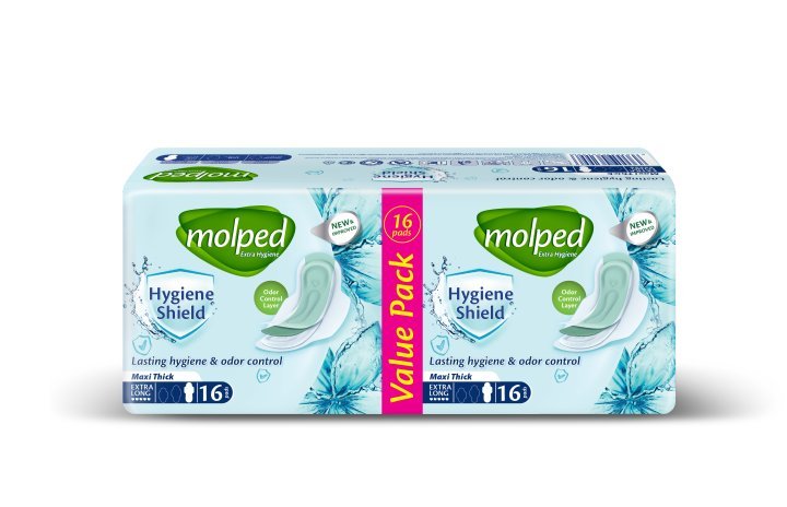 Molped Maxi Hygiene Shield Extra Long Value Pack (16 Pads)