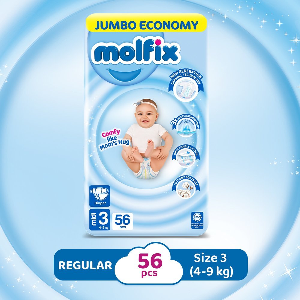 Molfix Cc Uv Midi (56 Pcs) Jumbo Economy