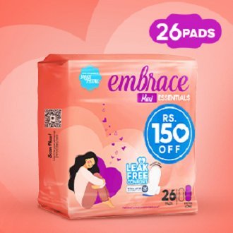 Embrace Essential Maxi Thick Sanitary Pads Extra Long Trio Pack (26 Pads)