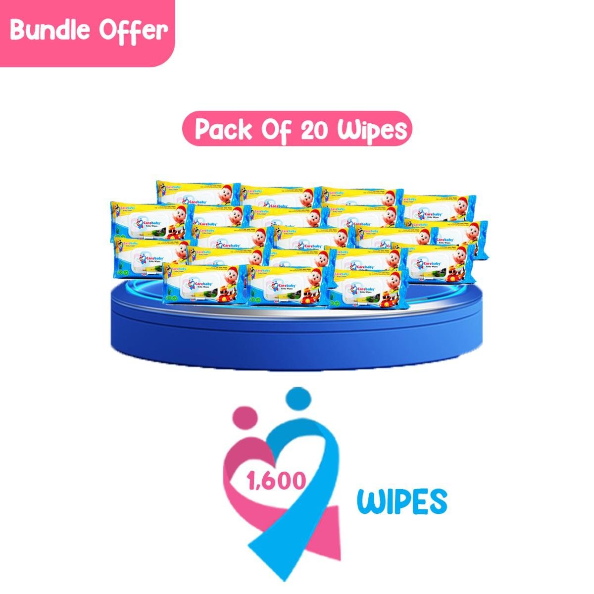 Carebaby Wipes Count 80 Pack Of 20