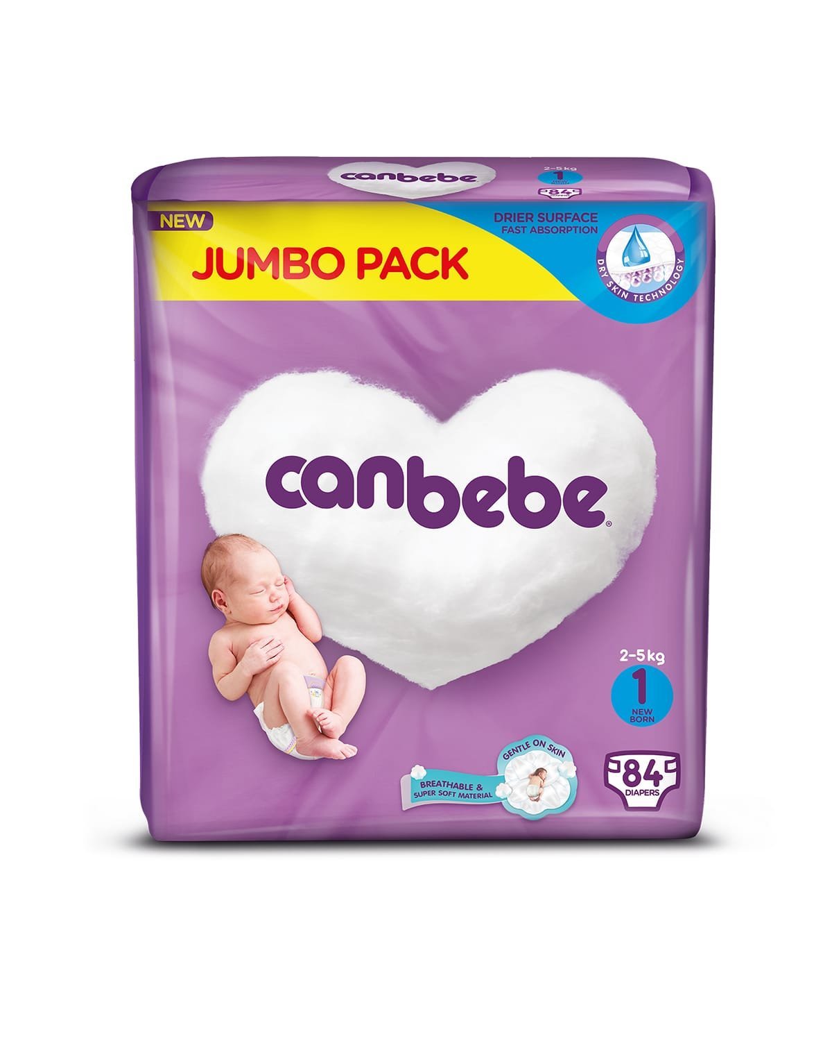 Canbebe Jumbo Pack Newborn Diapers (84 Pcs)