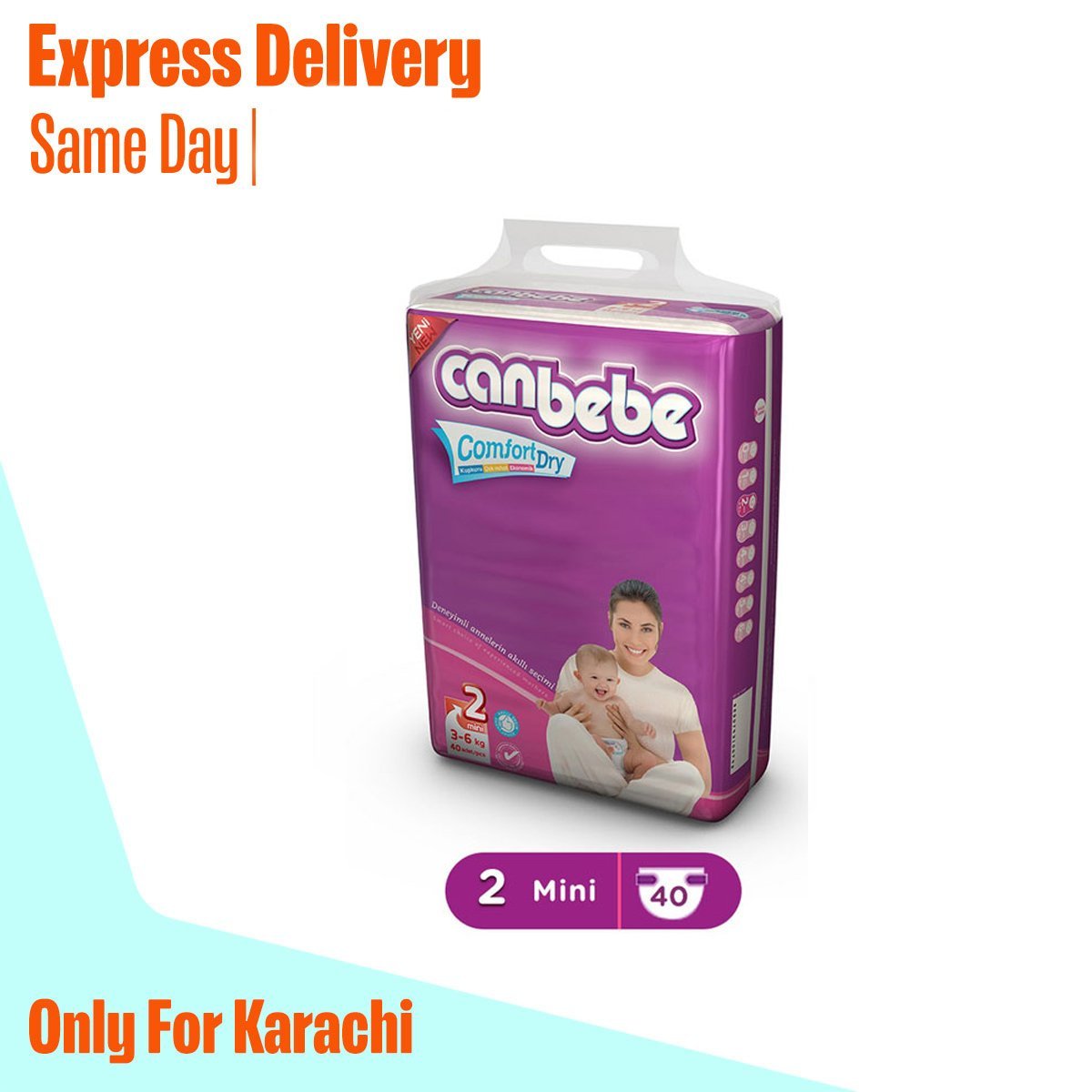 Canbebe Super Mini (Size 2, Belt, 3-6kg, 40 Pcs)