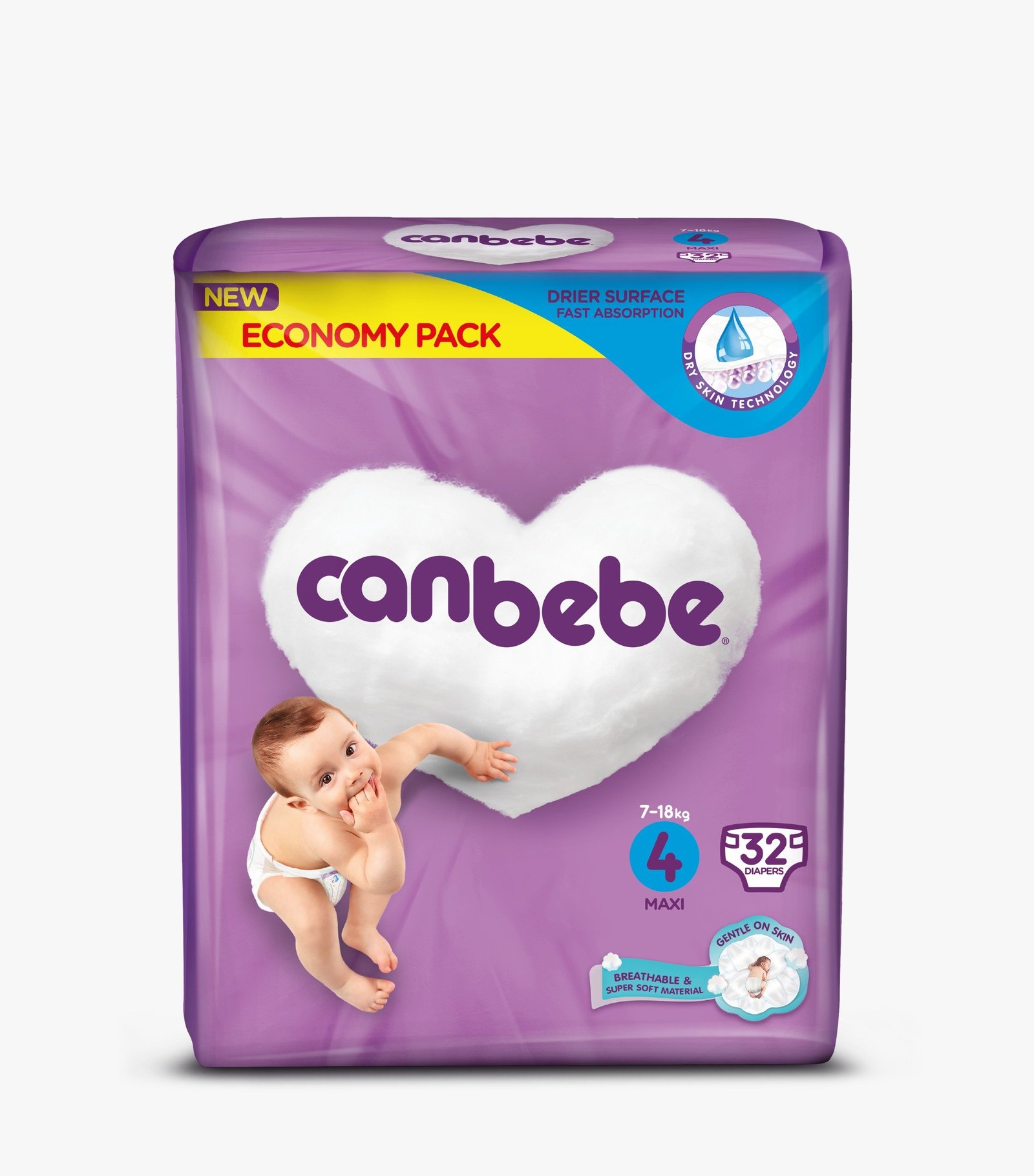 Canbebe Super Maxi (Size 4,7-18kg, 32 Pcs)