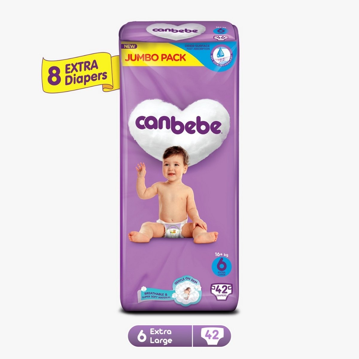 Canbebe Jumbo Size 6 X-Large (16+Kg, 42 Pcs)