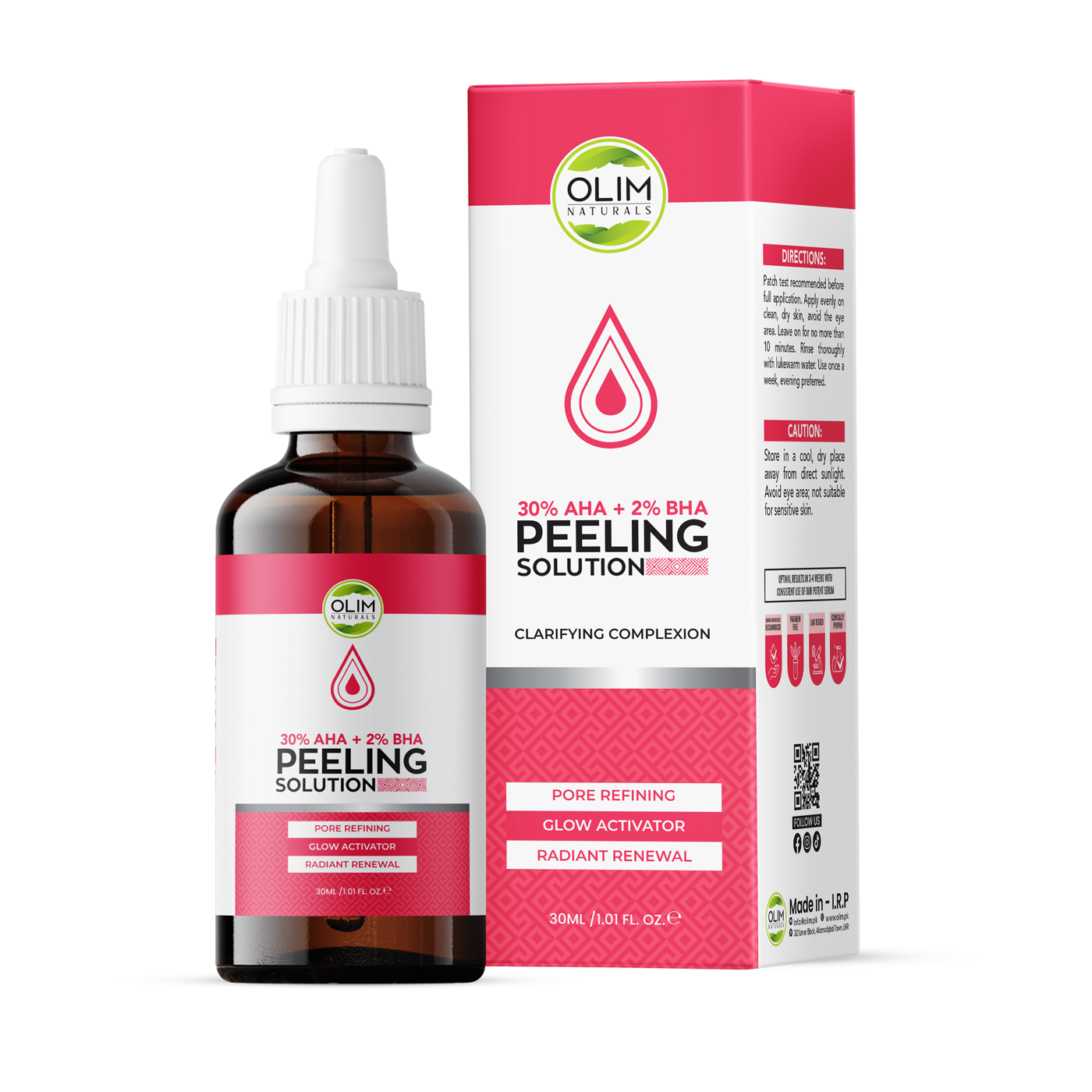 Olim Naturals Aha 30% + Bha 2% Peeling Solution