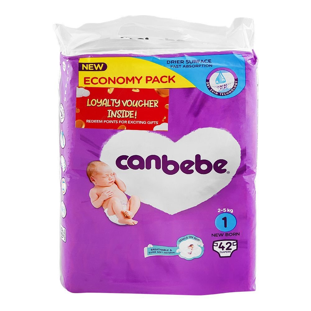 Canbebe Diaper Economy Pack For Newborn No.1 2 | (5kg) 42 Pack
