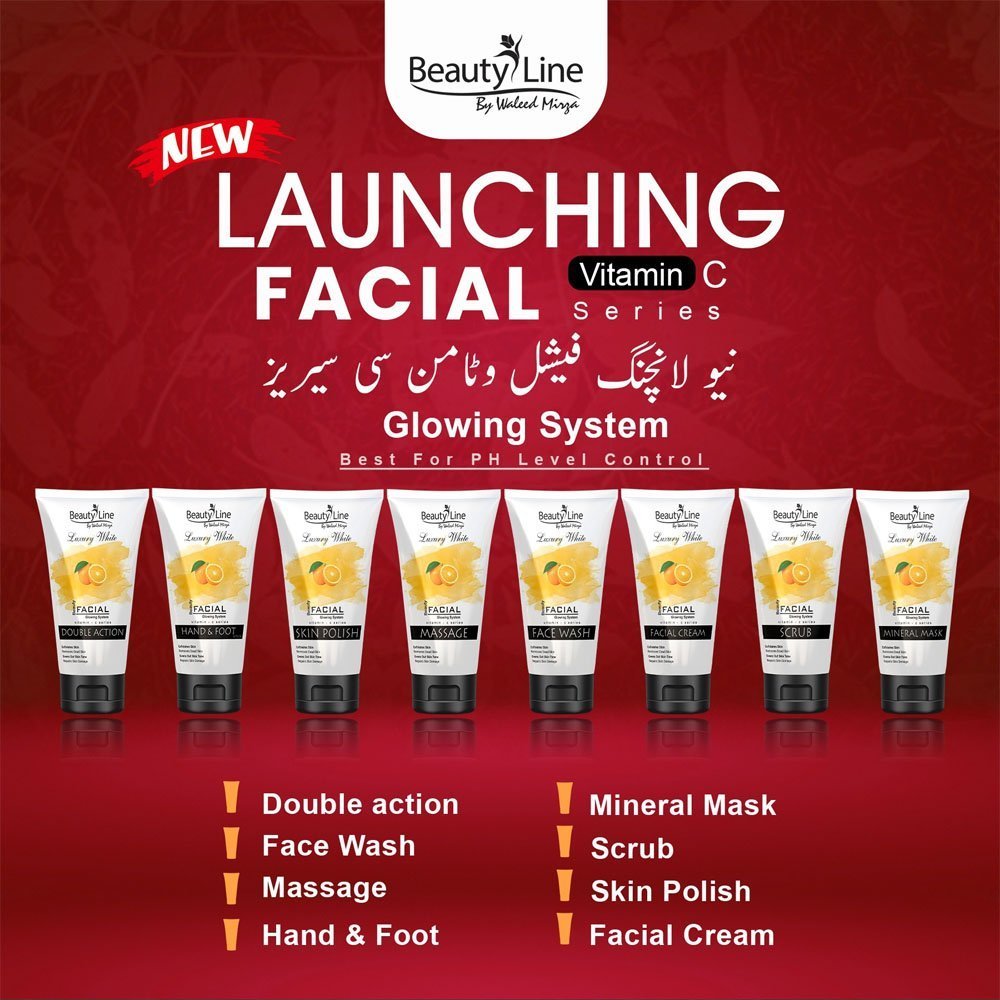 Beauty Line Luxury White Vitamin-C Facial Series (Pack Of 8)