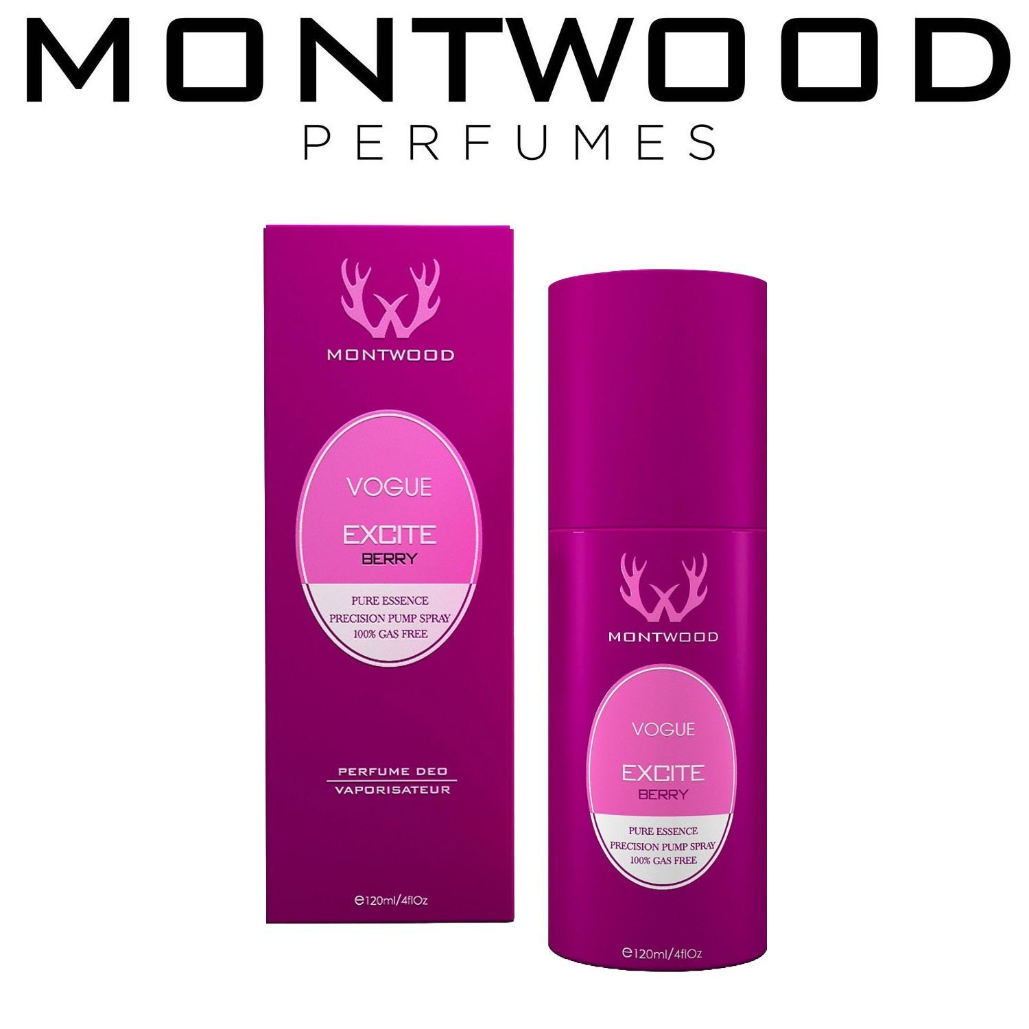 Montwood Vogue Excite Berry Perfume Spray (120ml)