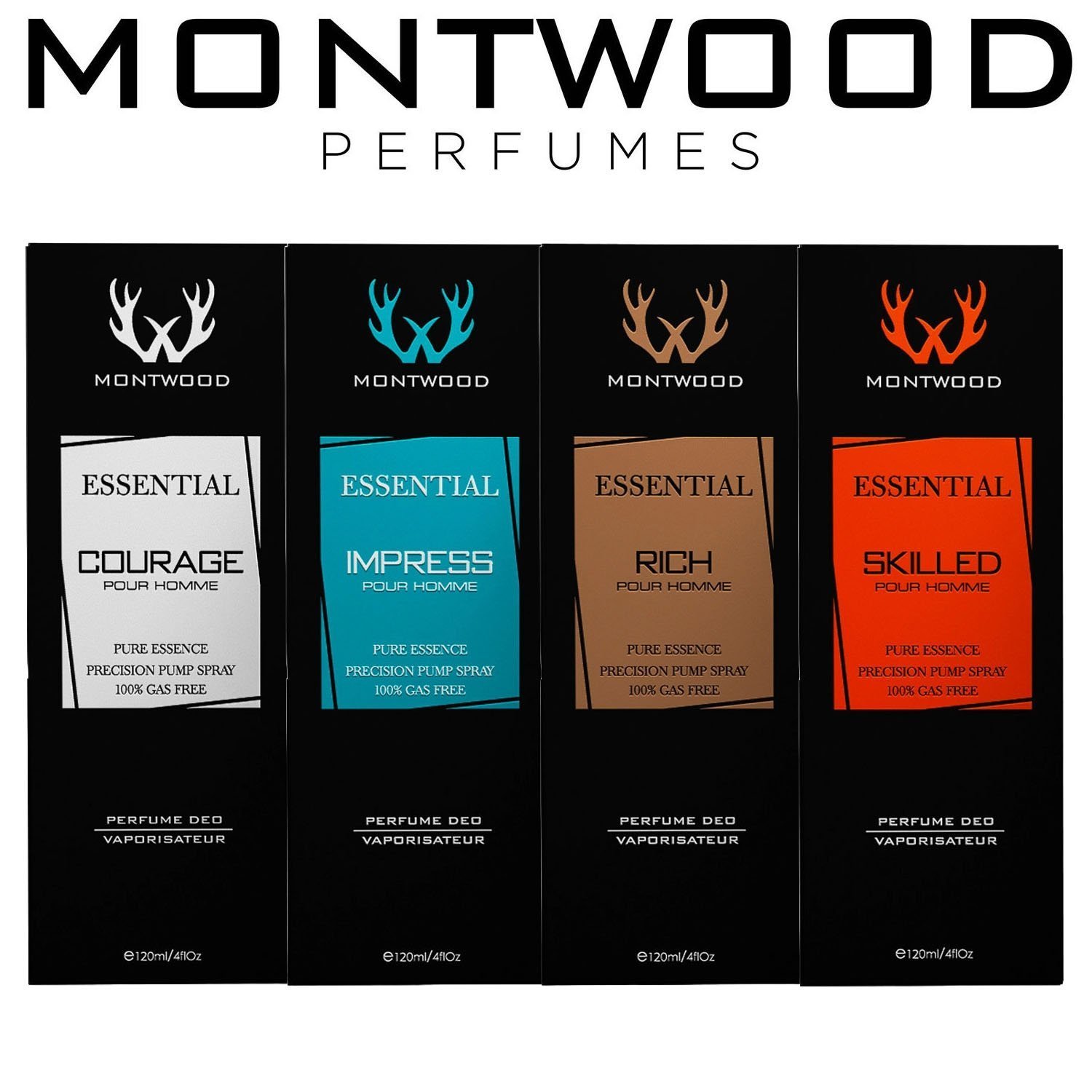 Montwood Essential Series Perfume Sprays Deal (Pack Of 4)