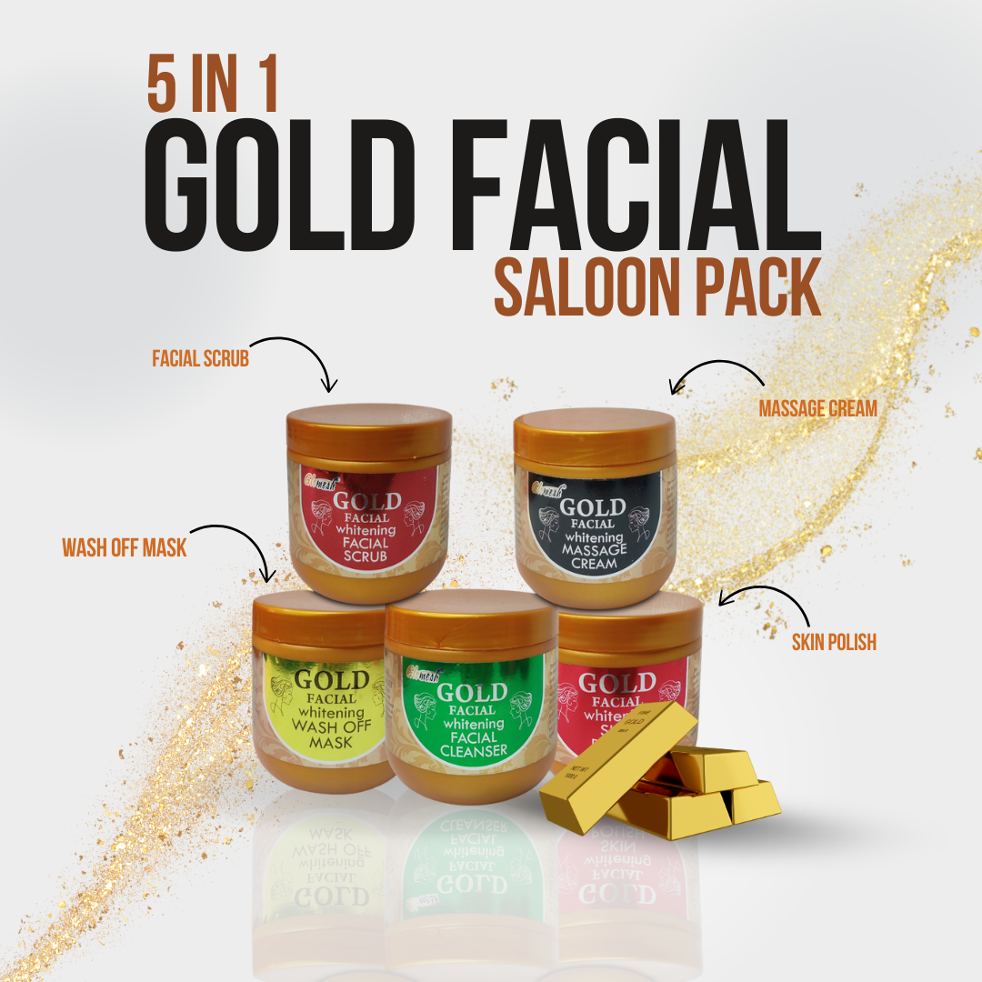 Glomesh 5in1 Gold Facial Kit Saloon Pack
