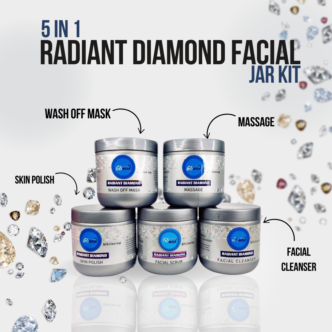 Glomesh Diamond Facial Salon Jar (Pack Of 5)