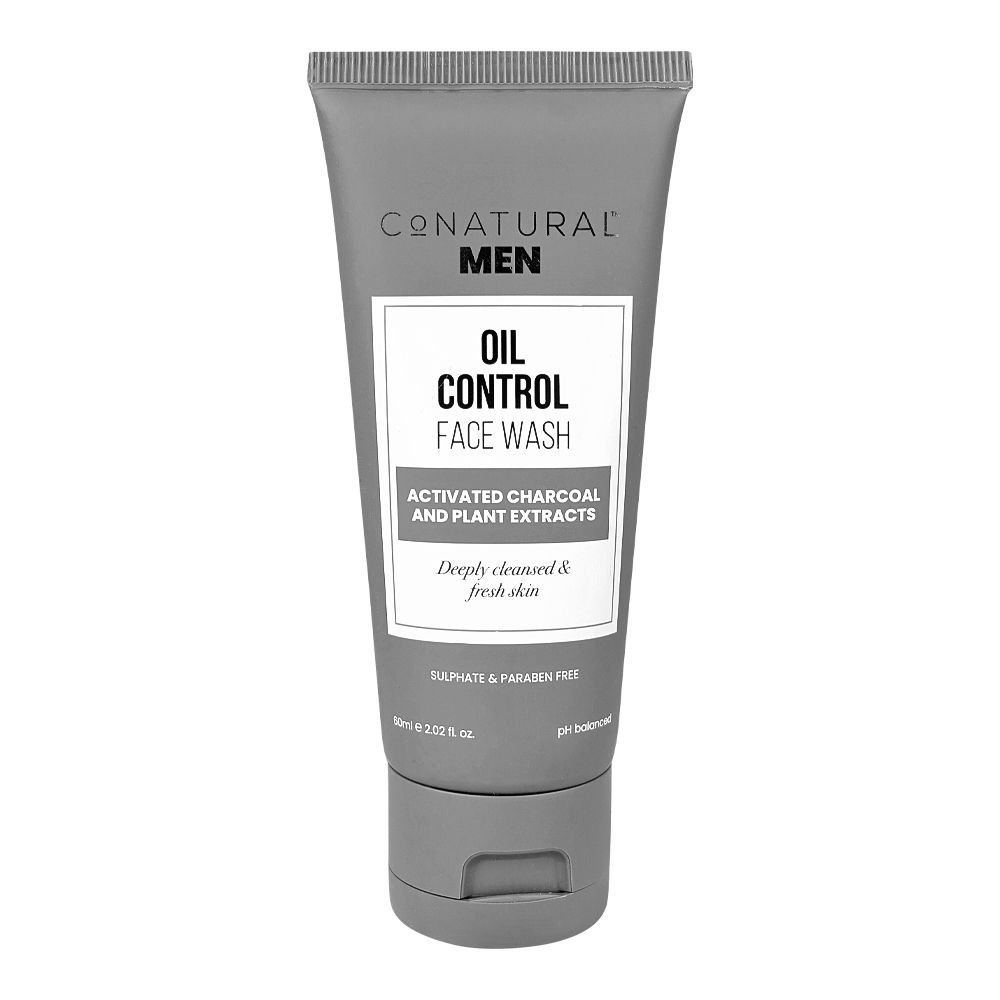 Conatural Mens Charcoal Oil Control Face Wash, Sulphate & Paraben Free (60ml)