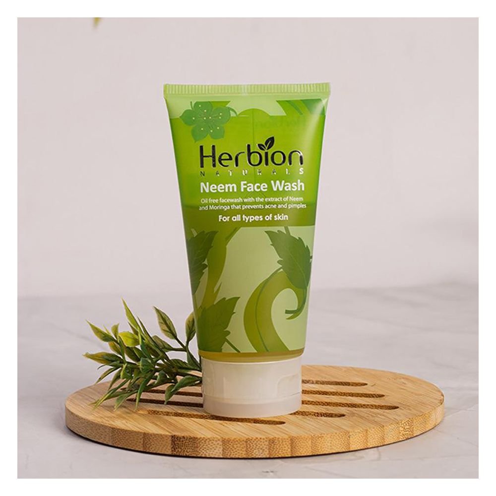 Herbion Anti Acne Neem Face Wash With Moringa And Aloe Vera (100ml)
