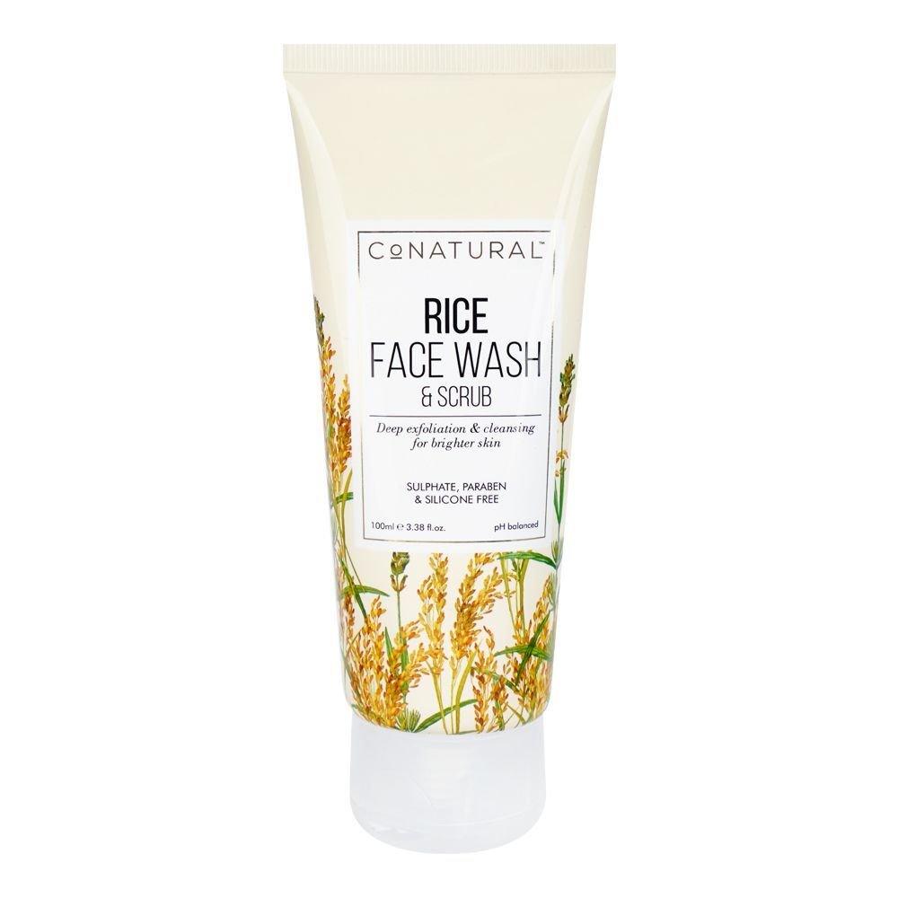 Conatural 2in1 Rice Face Wash & Facial Scrub, Silicon, Sulphate & Paraben Free (100ml)