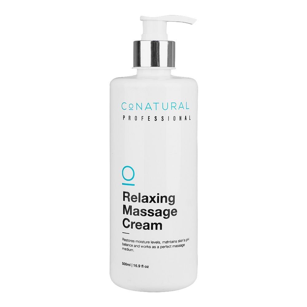Conatural Professional Relaxing Massage Cream, Restores Moisture Levels (500ml)
