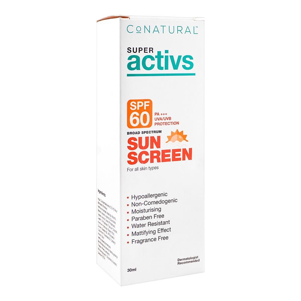 Conatural Super Active Broad-Spectrum Sun Screen, Spf60 (30ml)
