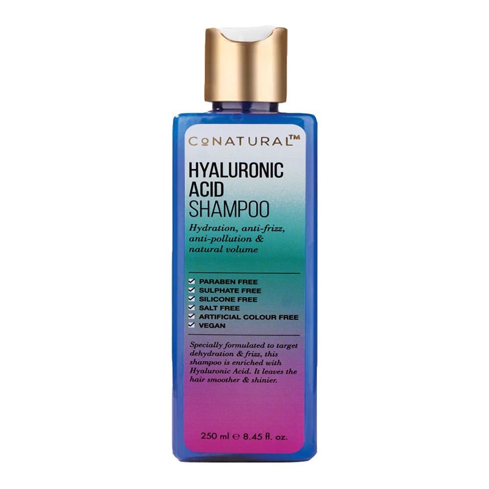 Conatural Hyaluronic Acid Shampoo, For Hydration, Anti-Frizz, Anti-Pollution & Natural Volume (250ml)