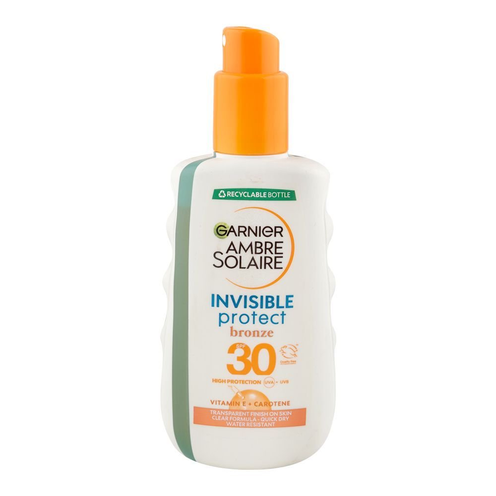 Garnier Ambre Solaire Invisible Protect Bronze High Sun Protection Spray, Spf-30, For All Skin Tones (200ml)
