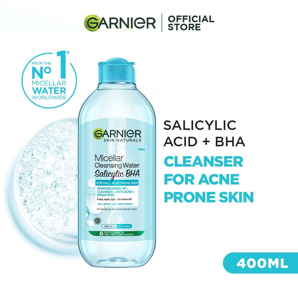 Garnier Skin Naturals Salicylic Bha Micellar Cleansing Water, Makeup Remover (400ml)