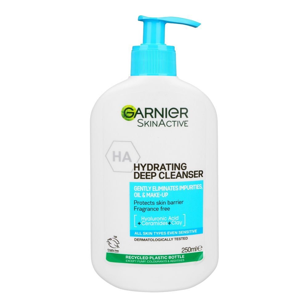 Garnier Skin Active Ha Hydrating Deep Cleanser, Hyaluronic Acid+Clay (250ml)