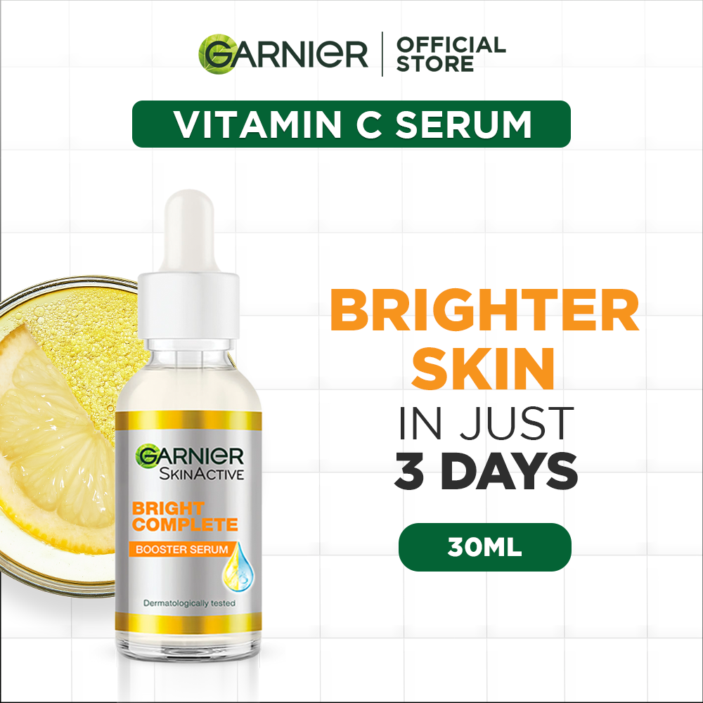 Garnier Skin Active Bright Complete Vitamin C Booster Serum (30ml) Contains Niacinamide