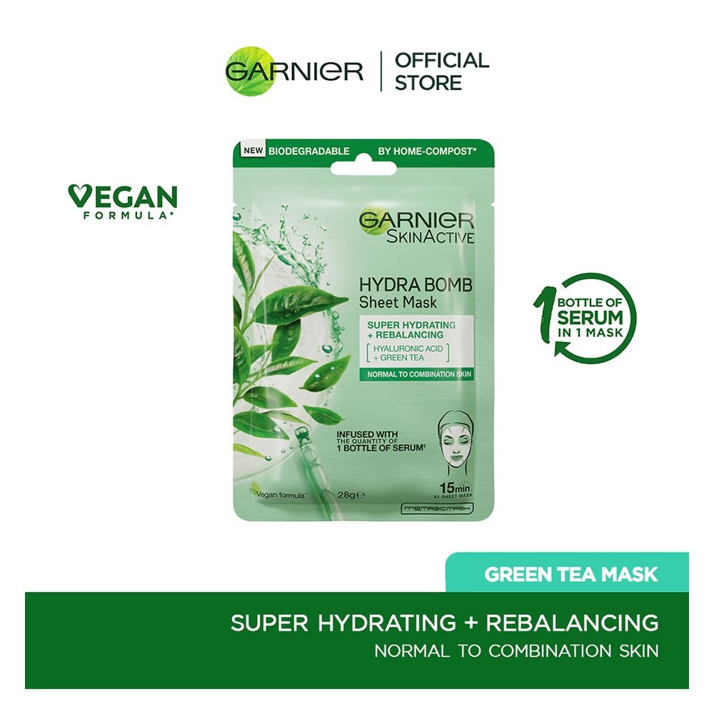 Garnier Skin Active Hydra Bomb Tissue Mask, Ultra Hydrating + Rebalancing, For Normal To Combination Skin (32gm)