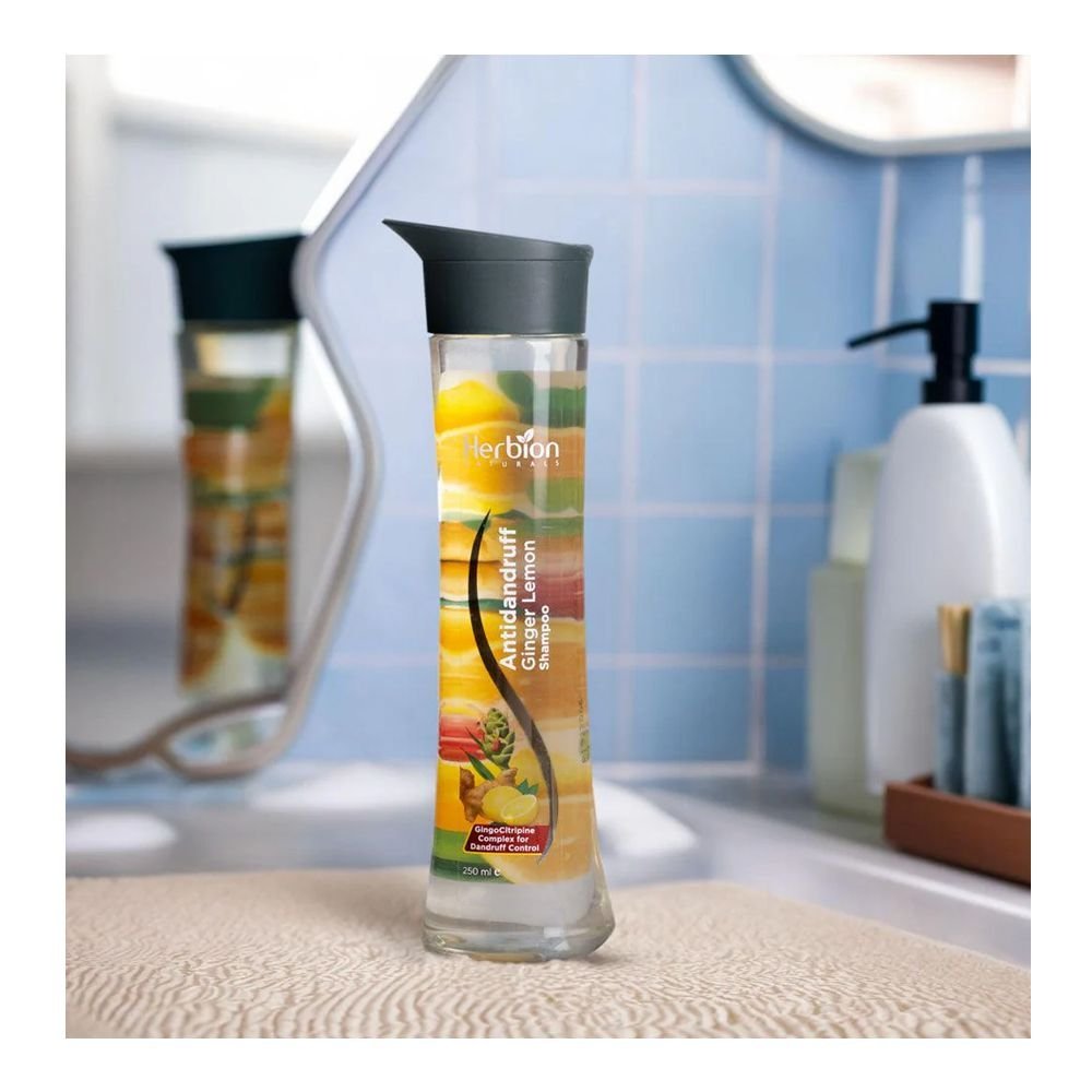 Herbion Naturals Anti Dandruff Ginger Lemon Shampoo, For All Hair Types (250ml)