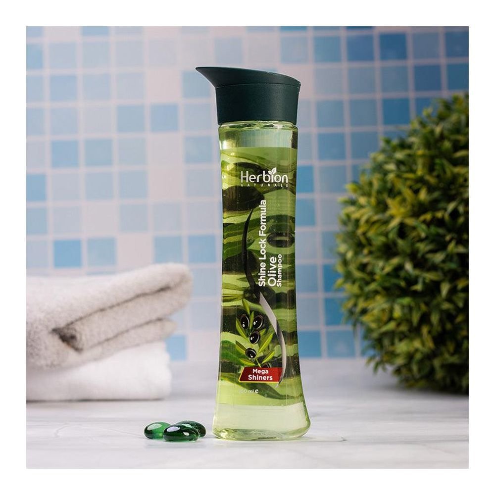Herbion Naturals Shine Lock Formula Olive Shampoo, For All Hair Types (250ml)