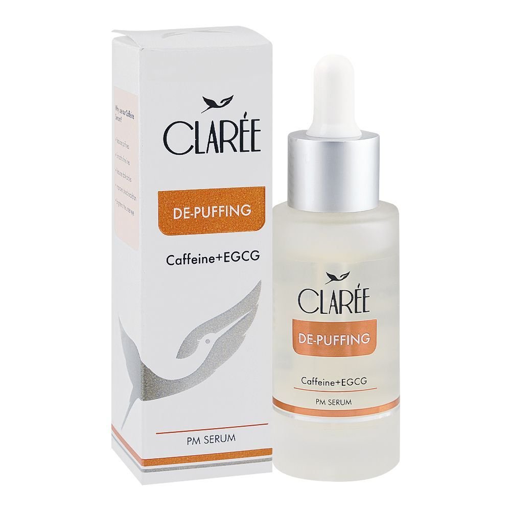 Claree De-Puffing Caffeine + Egcg Serum, For Dark Circles, Fine Lines & Puffiness (30ml)