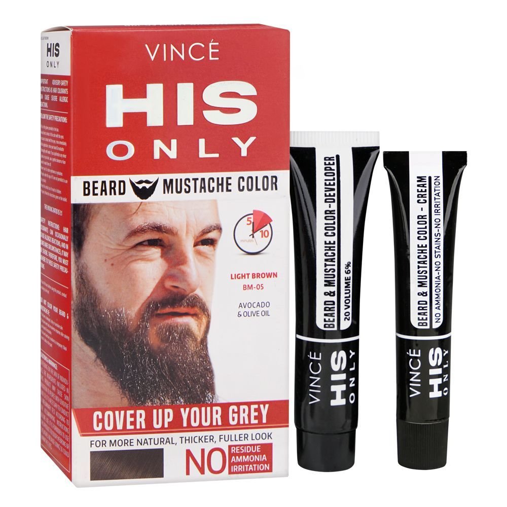 Vince His Only Beard & Moustache Hair Color, Bm-05 Light Brown