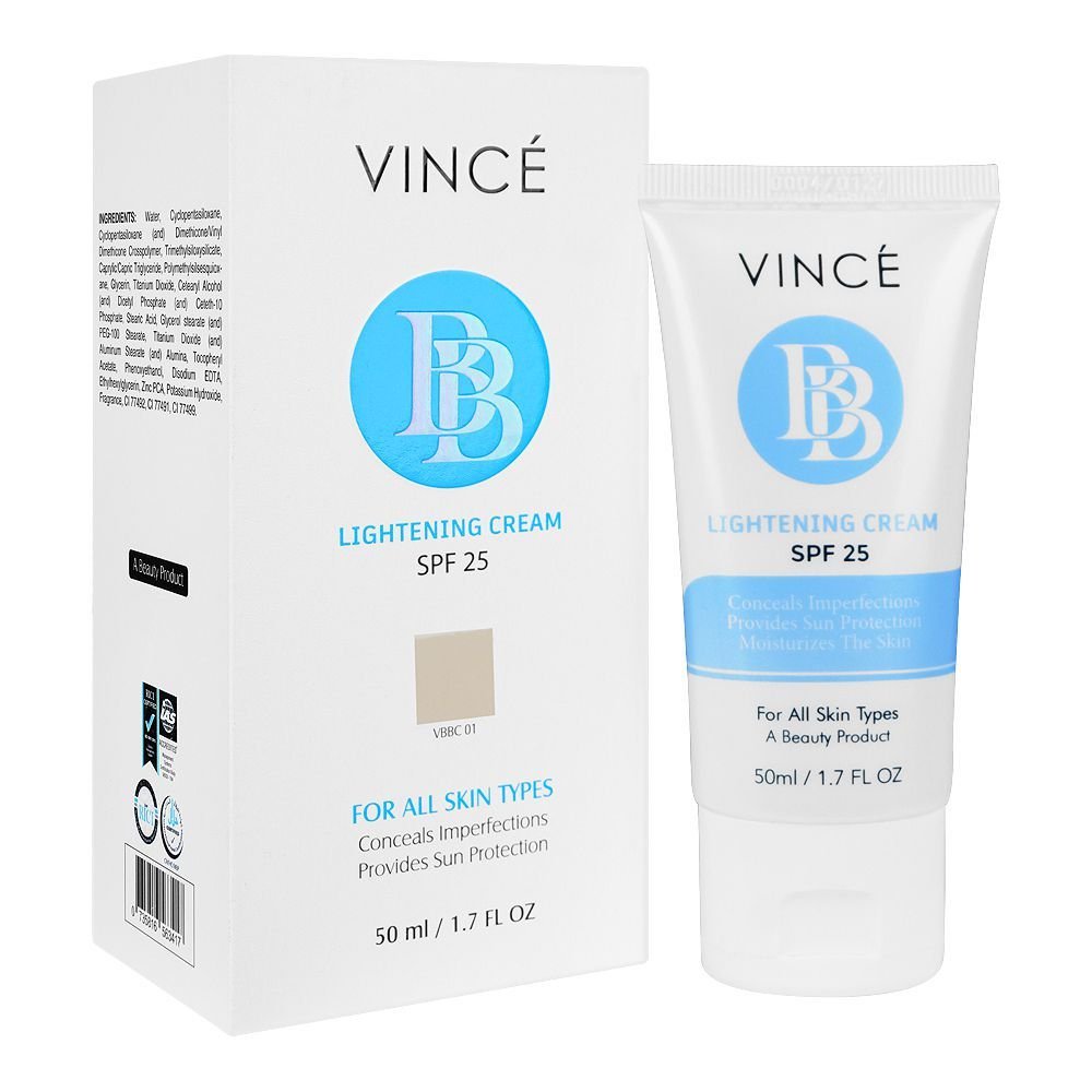 Vince Bb Lightening Cream Spf125, For All Skin Types, Conceals Imperfections, Sun Protection (50ml)