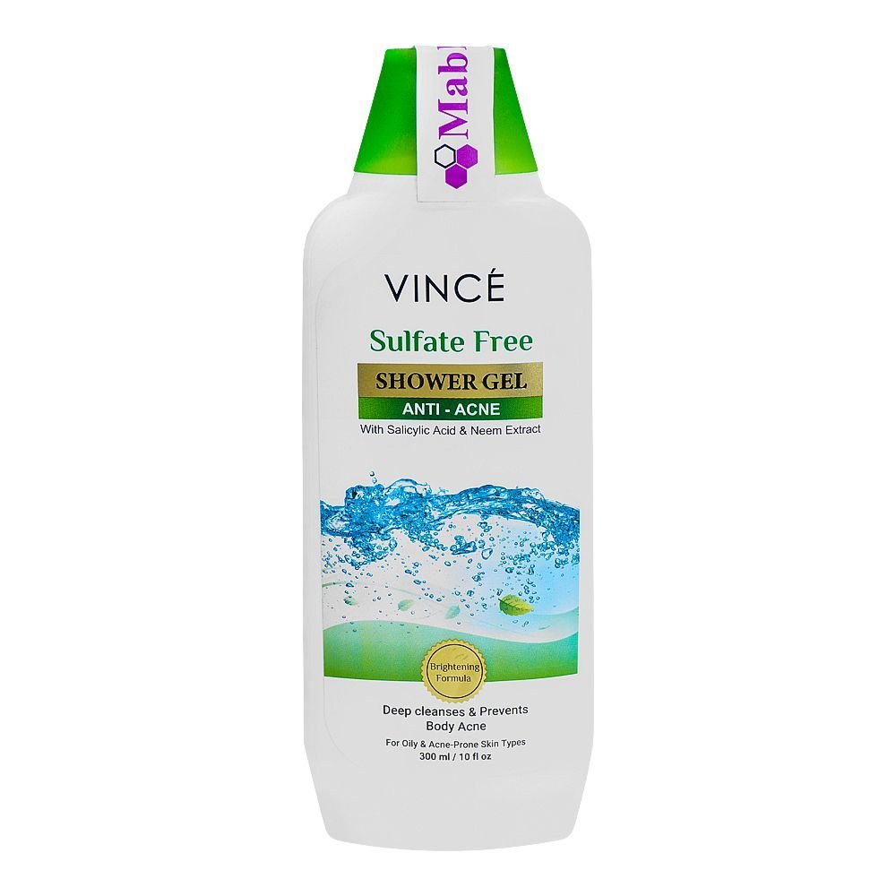 Vince Anti-Acne With Salicyclic Acid & Neem Extract Sulfate Free Shower Gel (300ml)